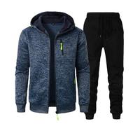Generico Tuta Invernale Uomo Casual Comode Full Zip Felpa Con Cappuccio E Pantaloni Tuta Complete Due Pezzi Invernale Leggera Tuta Casa Firmate Completi Ginnastica Cotone Training Jogging Activewear