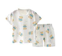 Generico Tuta Neonato 2 Pezzi,Abbigliamento Set per Bambini Estivi Bimbo Completini e Coordinati Gentiluomo Estiva Outfit Completi Bambino Pantaloncini 1-8 anni Idee Regalo Nascita