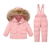 Generico Tuta Sci Bambina Antivento 2 Pezzi Set Due Pezzi Completo Tute Piumino E Pantaloni Per All'Aperto Abbigliamento Neve