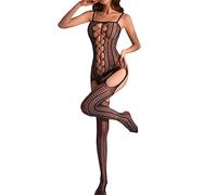 Generico Tuta Sexydonna Hot Abbigliamento Sexy Donna Hot Sexy Lingerie Net Vestiti File aperti Latte materno No Off Passion Suit Calze seducenti trasparenti Lingerie Sexyy Donna (Black,One Size)