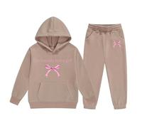 Generico Tuta Sportiva Bambina Bambino Felpa A Maniche Lunghe per Sport all'Aria Aperta e Pantaloni Gamba Larga Set di Abbigliamento Ragazze Chic Ed Elegante Primavera Completo