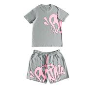 Generico Tuta Sportiva Da Uomo, Syna World T-shirt Da Uomo, Unisex 2 Pezzi Tuta, Estiva Corta Maglietta Short, casual Sweatsuit Set, Tuta Da Jogging T-shirt e Pantaloncini