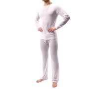Generico Tuta uomo Canottiera e Pantaloncini Intimo Traspirante Due Pezzi(White, M)