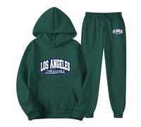 Generico Tuta Uomo Con Felpa Con Cappuccio E Pantaloni Stampa Personalizzata Per Stile Unico E Fashion Completo Uomo Individuale(Green, S)