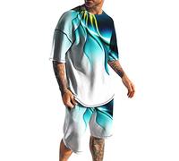 Generico Tuta Uomo Estiva, Tuta Uomo Estiva Completa Due Pezzi Tuta da Jogging Polo Manica Corta E Pantaloncini con Tasche Set vestibilità Regolare per Il Tempo Libero E Confortevole