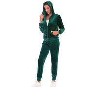 Generico Tute da Donna 2 Pezzi, Abbigliamento Sportivo in Velluto, Felpa con Cappuccio, Zip, Abbigliamento Sportivo con Tasca, Pantaloni Lunghi da Jogging, Tuta da Jogging in Velluto