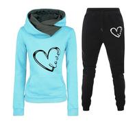 Generico Tute Donna Sportive Elegante Felpa Con Cappuccio E Pantaloni Jogging Tuta Due Pezzi Cotone Set Sportivo Taglie Forti Firmate Tute Da Casa Completi Palestra Sportiva Tuta Corsa Leggera