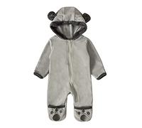 Generico Tutina Invernale da Neonato Jumpsuit Tute neve Bambini Pagliaccetto con Cappuccio Denso in Pile Body a Maniche Lunghe Cerniera Cotone Manica Lunga Toddler One Piece