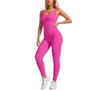 Generico Tutina Nera Donna Aderente Corta - Tutina Lunga Donna - Tuta/Body da Allenamento A Maniche Lunghe con Imbottitura Rimovibile E Spalline Larghe per Yoga Palestra E Fitness