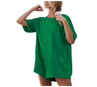 Generico Tutina Nera Donna Lunga - Tutina Donna Estiva Corta - Tuta da Donna Estiva Casual A Maniche Corte con Schiena Scoperta Ampia E Sportiva Pantaloncini da Spiaggia