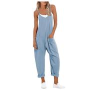 Generico Tutina Nera Donna Lunga - Tutina Nera Donna Aderente - Tuta Estiva Casual da Donna Senza Maniche Ampia Tinta Unita Comoda con Spalline vestibilità Comoda Tuta con Tasche Caratteristiche: