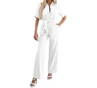 Generico Tutina Nera Donna Lunga - Tutine Donna Sexy - Tuta Elegante da Donna A Maniche Lunghe E Corte Tinta Unita Casual Estiva con Cintura