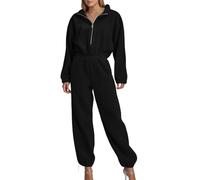 Generico Tutine Danza Aerea Donna - Tutina Donna - Tuta da Donna Casual A Maniche Lunghe con Parte Anteriore Semi-Aperta Elastico in Vita Comodo Outfit per La Vita Quotidiana All'Aperto nel Campus