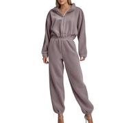 Generico Tutine Danza Aerea Donna - Tutina Donna - Tuta da Donna Casual A Maniche Lunghe con Parte Anteriore Semi-Aperta Elastico in Vita Comodo Outfit per La Vita Quotidiana All'Aperto nel Campus