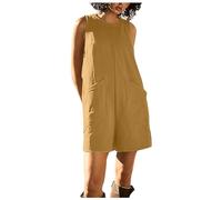 Generico Tutine Donna Corte - Tutina Rossa Donna - Tute Casual da Donna Elastiche per L'Estate Pantaloncini Senza Maniche Salopette con Tasche