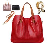 Generico Two in One Leather Shopper Tote Bag, Large Capacity Shoulder Bag for Women, Elegant Soft Waterproof Crossbody