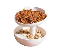 Generico Two-layer holiday pumpkin - pumpkin snack bowl - non-slip PP tray 19.8 cm with cell phone holder function vase decoration | Halloween bowl for shelf living room bedroom party