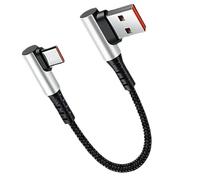 Generico Type C Cord - Rapid Charge Right Angle Adapter Cable, Fiber, 6A Support, Reinforced Joint | Cable For Phone, Laptop, Car, Travel, Study Room, Setup, Commute, Power Use