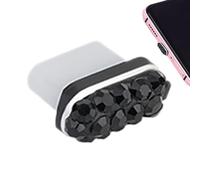 Generico Type C Dust Plug Charm - Silicone Rhinestone Crystal 0.83x0.6cm | Dustproof Charging Port Cover, Type C Dust cap | Decorative Phone Charging Port Protector for Most Types Phones Anti Dusts