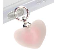Generico Type C Dust Plug, Heart Shape Charging Port Cover, Dustproof Silicone Protector, Cellphone Tablet Computer Headphones Charger Port Anti Debris Water Guard for Daily Use, Pink