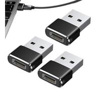 Generico Type C to USB Adapter, 3 Pack USB C Converter Male to Female Adapter, Fast Charging Data Lightweight Connector, Plug and Play Charger Converter, Laptop Phone Tablet Accessory for Office