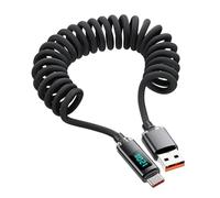 Generico Type Charging Cable -120W Type Cable | Usb Cord, Spring Caɓle Digital Display 3 Ft Charger Cord For Watch Laptop Gym Car Tablet Travel School Business Daily Commute