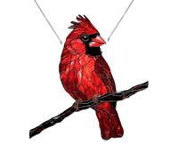 Genérico Uccelli per artigianato, decorazione da appendere in acrilico piatto 2D, uccello rosso per albero di Natale, per giardino, finestra, festa, inverno, vacanze, casa, parete, auto