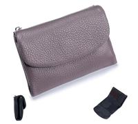 Generico Uisex Pebble Leather Wallet, Small Coin Card Purse for Women with Credit Card Holder, Coin Holder & Cash Slots(with 26 Colors) (Taro purple)