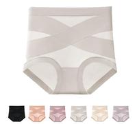 Generico Ultimate Comfort Leakproof And Shaping Panties, Ultimate Comfort Leakproof And Shaping Seamless Cotton High-Waist Briefs (Gray,M)