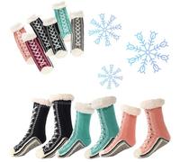 Generico Ultra-Thick Cashmere Slipper Home Socks, Winter Warm Non Slip Cozy Fuzzy Slipper Socks, Cashmere Socks for Women (C)