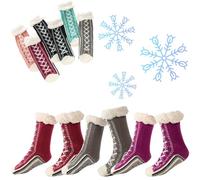 Generico Ultra-Thick Cashmere Slipper Home Socks, Winter Warm Non Slip Cozy Fuzzy Slipper Socks, Cashmere Socks for Women (B)
