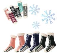 Generico Ultra-Thick Cashmere Slipper Home Socks, Winter Warm Non Slip Cozy Fuzzy Slipper Socks, Cashmere Socks for Women (A)