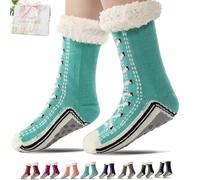 Generico Ultra-Thick Cashmere Slipper Socks for Women, Non-Slip Home Socks，Fuzzy Fluffy Winter Warm Soft Thick Thermal (Lake blue)