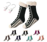 Generico Ultra-thick Slipper Home Socks, Non-Slip Fluffy Warm Winter Home Socks, Indoor Wear (Army Green)