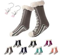 Generico Ultra-thick Slipper Home Socks, Non-Slip Fluffy Warm Winter Home Socks, Indoor Wear (Grey)