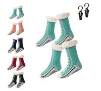 Generico Ultra-Thick Slipper Home Socks, Non-Slip Fluffy Warm Winter Home Socks Unique Christmas, Soft Fluffy Christmas Sock for Indoor Home Women Men (2, Lake Blue)