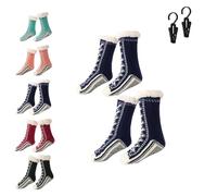 Generico Ultra-Thick Slipper Home Socks, Non-Slip Fluffy Warm Winter Home Socks Unique Christmas, Soft Fluffy Christmas Sock for Indoor Home Women Men (2, Blue)