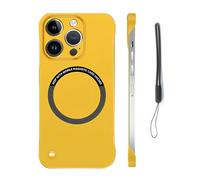 Generico Ultra-Thin Frameless Matte Magnetic Case for iPhone16/15/14/13promax, Hard Pc Minimalist Case Compatible (for iphone 12,Yellow)