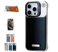 Generico Ultra Thin Leather Frameless Phone Case - with Stand & Magnetic Function, Slim & Lightweight Soft Shockproof Full Body Protection for iPhone 16 15 14 13 12 (16promax,Black)