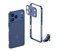 Generico Ultra-Thin Metal Frame Heat Dissipation Case with Lens Protector for iPhone 17 Pro Max, Case-Metal Texture for iPhone 17 All Series (for iPhone 17 Pro,Dark Blue)