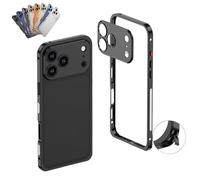 Generico Ultra-Thin Metal Frame Heat Dissipation Case with Lens Protector for iPhone 17 Pro Max, Detachable Metal Lens Cover (Black,for iPhone 17 Pro)