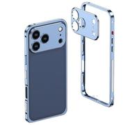 Generico Ultra-Thin Metal Frame Heat Dissipation Case with Lens Protector for iPhone 17 Pro Max (for iPhone 17 Pro,Blue)
