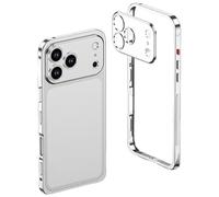 Generico Ultra-Thin Metal Frame Heat Dissipation Case with Lens Protector for iPhone 17 Pro Max (for iPhone 17 Air,Silver)