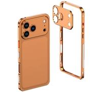 Generico Ultra-Thin Metal Frame Heat Dissipation Case with Lens Protector for iPhone 17 Pro Max (for iPhone 17 Pro,Orange)