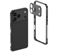 Generico Ultra-Thin Metal Frame Heat Dissipation Case with Lens Protector for iPhone 17 Pro Max (for iPhone 17 Air,Black)