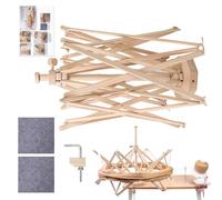 Generico Umbrella Yarn Winder, Wooden Yarns Spinner, 24.8 X 16.7 Inches Tool Holder Knitting Enthusiasts, Adjustable Rope Winder for Crochet, Craft Room Supplies, Natural Wood