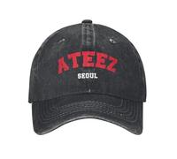 Generico Un Berretto da Baseball Ateezeed Seoul con Cappellino in Jeans Retro disused Stile Unisex per attività Esterne Regolabile