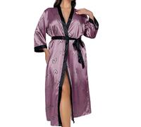 Generico Una Camicia da Notte Lunga e Sexy da Ragazza paffuta e dalle Dimensioni di Un Piatto, Casual e alla Moda, Ampia e Ampia. (Purple, XXXXXL)