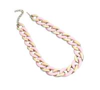 Generico Una collana a catena spessa in materiale acrilico colorato, adatta per le donne. È realizzato in materiale di resina(Light pink)