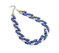 Generico Una collana a catena spessa in materiale acrilico colorato, adatta per le donne. È realizzato in materiale di resina(Royal blue)